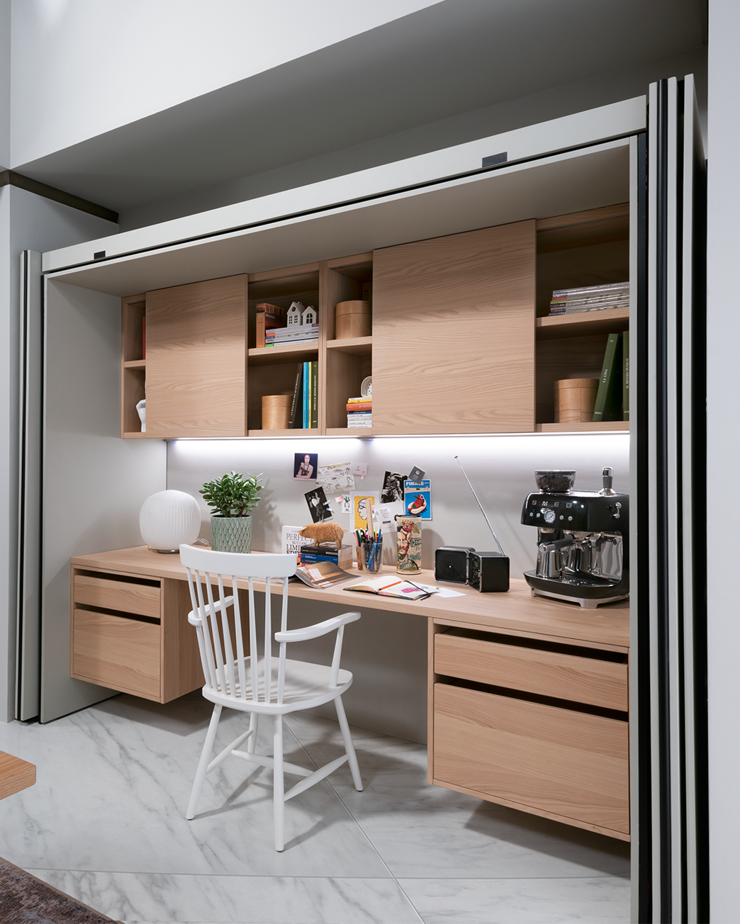 Pivot Folding Door Tall Cabinet